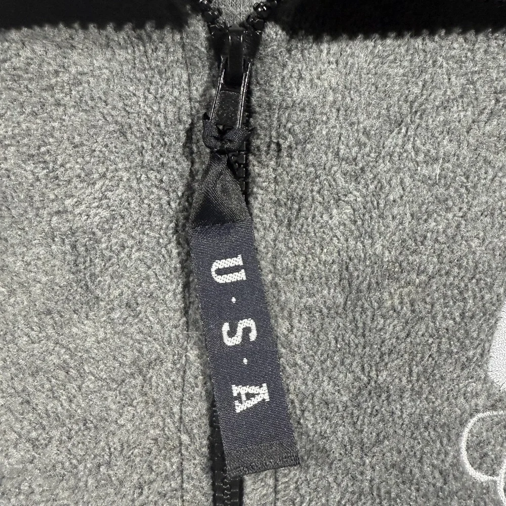 United States Olympic Committee Vest Mens Medium Gray‎ Fleece Full Zip USA Logo